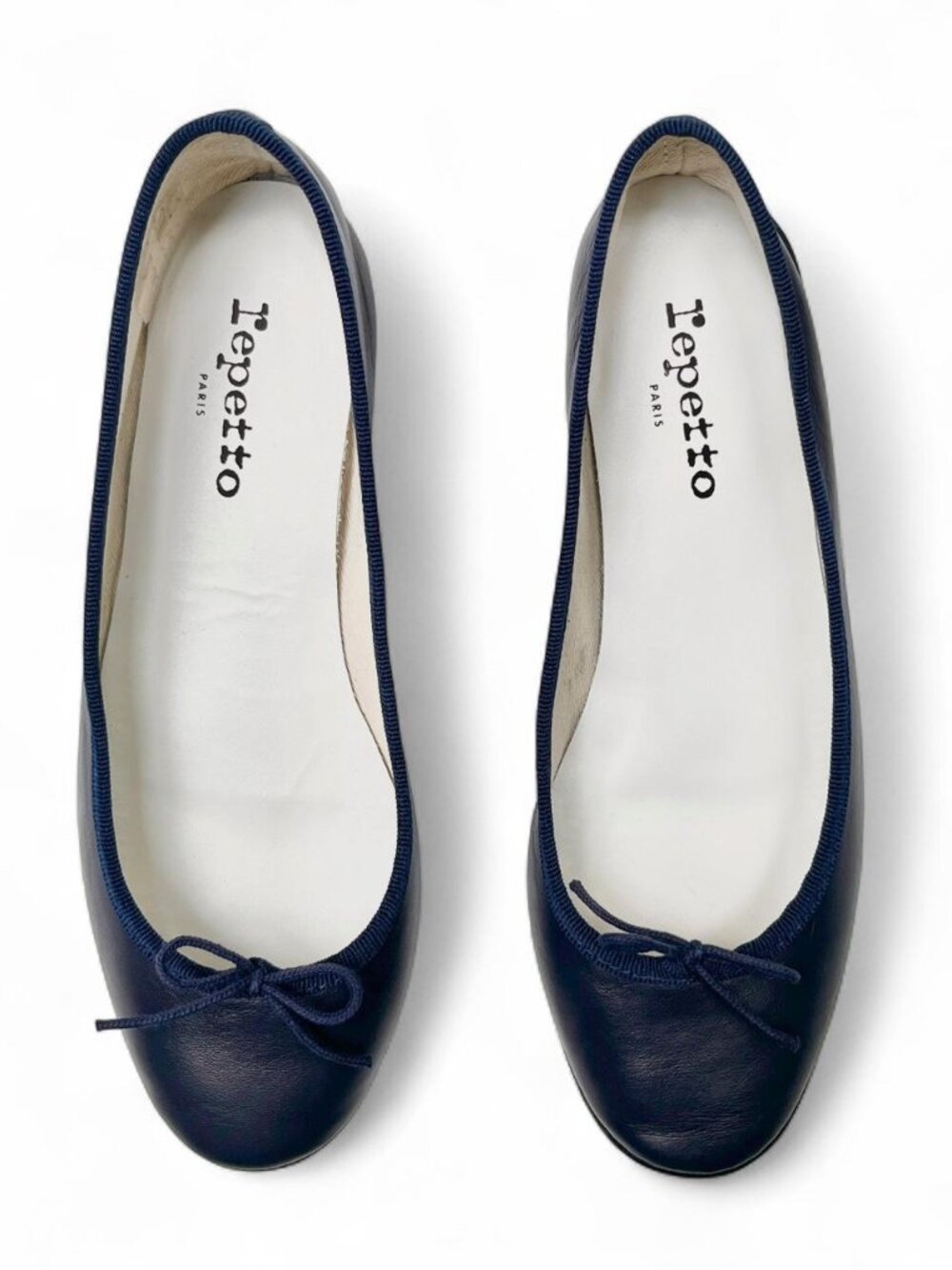 Repetto Cendrillon Leather Ballet Flats in “Classique” Blue - Size 38 EU/7 US